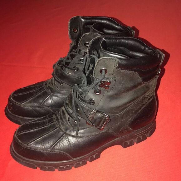 POLO SPORT RALPH LAUREN LEATHER UPPER BOOTS SHOES SIZE 9D - Picture 3 of 16
